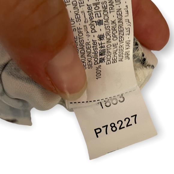 ZARA White Asymmetrical Floral Slip Dress Halter Triangle Medium - Picture 11 of 14